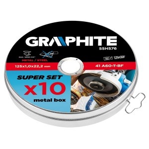 Disc de taiere pentru metal 125 x 1,0 x 22,2 mm, 41 A60-T-BF, set de 10 buc. - Img 4