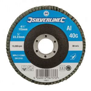 Disc slefuit tip evantai, grit 40, 115mm, Silverline - Img 2