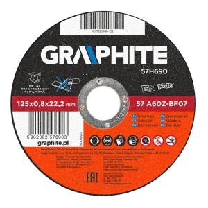 Disc taiere, pentru metal 125 x 0.8 x 22.2 mm,