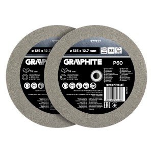 Discuri pentru polizor de banc, P60, 125 x 20/16/12.7 x 16 mm, 2 bucati