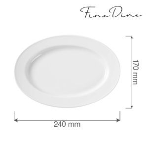 Farfurie ovala Bianco, 240x170 mm - Img 2