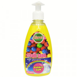 Folyékony szappan, 500ml kézi adagolóval, Bubble Gum, glicerinnel, PH - szabályozás, Cloret