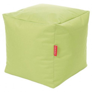 Fotoliu taburet cub premium, exterior rezistent la ardere, 43 x 43 x 43cm, verde, interior perle polistiren, KAIKOO - Img 2