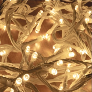 Ghirlanda luminoasa tip cluster, 2,5 m / 120 LED-uri, conectabila în serie, alb cald - Img 1