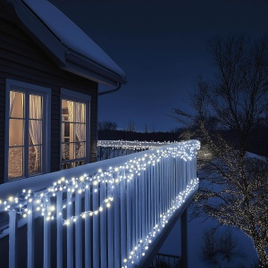 Ghirlande luminoase, 100 LED-uri, cablu alb, pentru exterior - Img 1