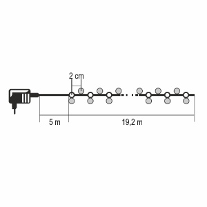 Ghirlande luminoase cu lumini intermitente, 19,2 m, alb cald, alb rece, IP44 - Img 3