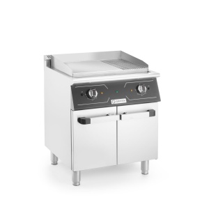 Grill electric mixt cu spatiu de depozitare, 1/3 striat, 2/3 neted, 9kw, 400V, 700x700x(H)850+90 mm - Img 1