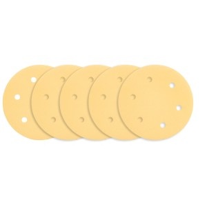 Hartie de slefuit cu suport Velcro 225 mm, K180, 5 buc, cu 6 gauri pentru slefuitor 59G264, 59G265