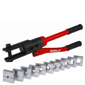 Hidraulikus krimpelőprés elektromos kábeltekercsekhez, 16 - 300 mm, erő 9 tonna, krimpelőbit méret: 16, 25, 35, 50, 70, 95,120,150,185, 240, 300 mm², Dedra - Img 1