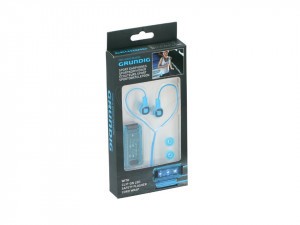 In-ear vezetékes sport audio fejhallgató, sztereó, 3,5 mm-es jack csatlakozó, kábeltartó LED lámpával, 1,1 m kábel, Grundig