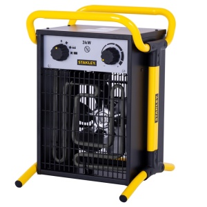 Ipari 3000W-os fűtőventilátor, 220V, 3 fokozat, fémház, STANLEY