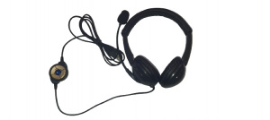 Játékos headset, call center, sztereó, USB port csatlakozás - automatikus felismerés, mikrofon, vezetékes távirányító, BULK, OEM