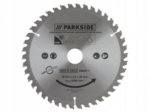 Kör alakú fakorong, 210mm x 16,20, 30mm, 42 fogú vidia, 6300rpm, Parkside - Img 2