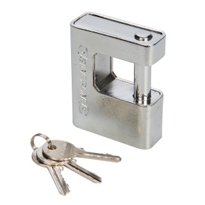 Lacat otel calit clasa 6/7, gol belciug 20mm, cilinfru alama, 3 chei, Silverline - Img 2