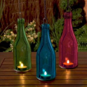 LED lámpa, üveg dekoráció, Home GB 23/RD, piros, 8 x 23 cm, lógó lánccal - Img 3