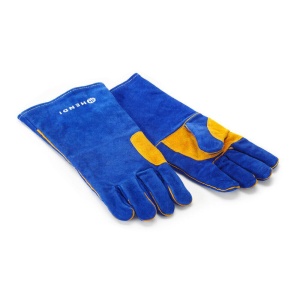 Manusi termorezistente din piele HENDI albastre set 2 buc lungime 410 mm - Img 2