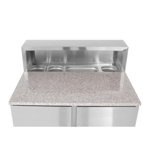 Masa rece cu 2 usi cu suprastructura si blat de lucru din granit, Arktic 900x700x(H)1070 mm - Img 2