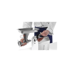 Masina de tocat carne, 2 discuri tocare de 6 si 8 mmm din inox, cutit din inox, melc din inox, tub pentru impingere, Hendi Top Line, 250 Kg/ora, corp inox, palnie inox chirurgical 304, 900 W - Img 2