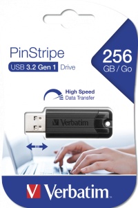 MEMORIE USB VERBATIM PINSTRIPE 256GB USB 3.0 NEGRU "49320" - Img 4