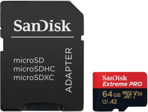 MEMORII. SD CARD Sandisk MICROSDHC 64GB CL10 SDSQXCU-064G-GN6MA, "SDSQXCU-064G-GN6MA"
