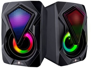 Mini boxe PC, laptop, iluminare LED RGB, 2x3W, alimentare USB, semnal mufa jack 3.5mm, NO FEAR - Img 4