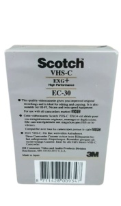 Mini caseta VHS-C, EXG+, EC-30, 30min, camera video mini vhs, Scotch - Img 2