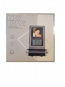Mini digitális képkeret órával és hőmérővel, 1,5" LCD képernyő, 128x128 pixel, memória kapacitás 70 kép, VKTools - Img 7