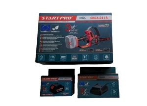 Mini elektromos láncfűrész, mini metszőfűrész, 20V 4Ah akkumulátorral, töltővel, 15,2 cm-es pengével, kefe nélküli motorral, automatikus láncolajozással, Start Pro SBS3-21/8 - Img 2