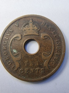 Moneda Coloniala - 10 cents din 1924 - East Africa (Africa de Est Britanică), - Img 2