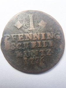 Moneda Ducatul Wurttemberg - Karl Eugen - 1 Pfenning 1776 - Img 2