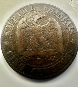 Moneda Franta - 5 Centimes 1854 - NAPOLEON III - Img 2