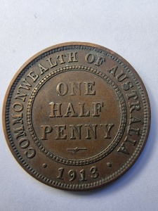 Moneda - Half Penny 1913 - Australia - George V