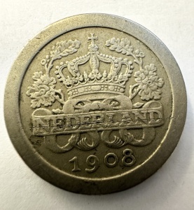 Moneda Olanda - Wilhemina - 5 Cents 1908