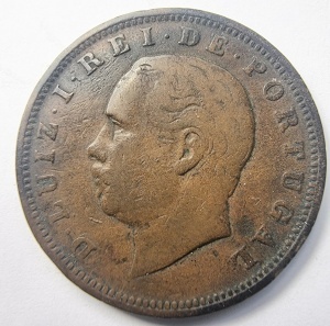 Moneda Portugalia - Luiz I - 20 Reis 1884