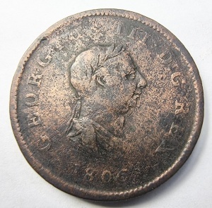 Moneda Regatul Unit - George III - Half Penny 1806