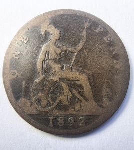 Moneda Regatul Unit - Victoria - Penny 1892 - Img 2