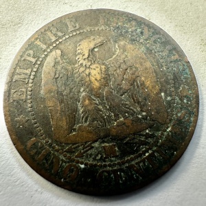 NAPOLEON III - FRANTA - 5 CENTIMES 1855 - Img 2