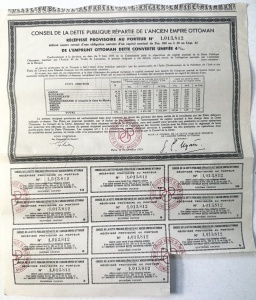 Obligațiune „Datoria Publică Otomană” (1933)