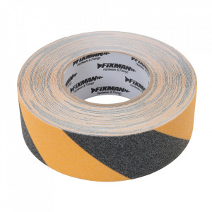 Öntapadós csúszásgátló szalag, 50mm x 18m, fekete/sárga, Fixman