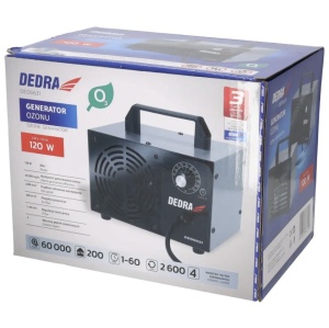 Ózongenerátor, ózon légtisztító, antibakteriális, penészgomba elleni, gombaölő, 120W, időzítő, lakossági, szállodai szobák, Dedra - Img 2