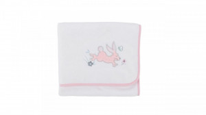 Paturica pufoasa fleece premium, 90x70cm, iepure, CuddleCo - Img 3