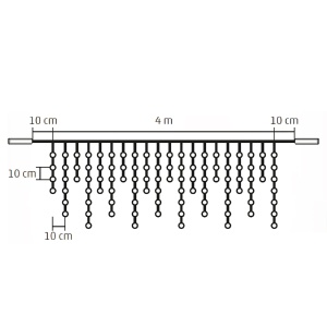 Perdea de lumini, 200 LED, alb, pt exterior, cu legare in serie - Img 2