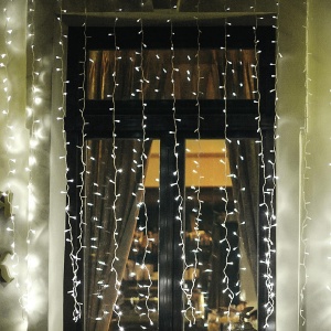 Perdea de lumini cu LED-uri, pt. exterior, 2m x 1m, 21 ghrlande, 210 buc LED-uri alba rece