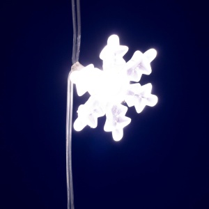 Perdea luminoasă LED cu fulgi de zăpadă, alb cald - Img 3
