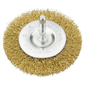 Perie conica cu ax 75mm sarma otel alamit pt masina de gaurit