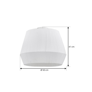 Plafoniera premium, model Vitore, ALB, fasung E27, sistem de prindere, 50 x 41 cm, metal si textil, LINDBY - Img 5