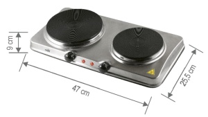 Plita gatit portabila, 2 ochiuri, 1500w - 1000w, temperatura reglabila, 220V, Home - Img 2