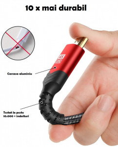 Prémium HDMI 4K kábel, 2m, alumínium törésgátló alumínium dugó, Jsaux - Img 3