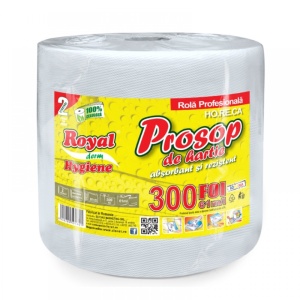 Prosoape de hartie profesionale absorbante, rezistente, 300 foi, 61m, 2 straturi, 100% celuloza, Royal - Img 1