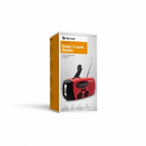 Radio Portabil de Urgență Denver SCR-2005, AM/FM, Acumulator 2000 mAh, Încărcare Solară și Dinamo cu Manivelă, Lanternă LED, Sirenă SOS, Funcție Powerbank, USB-C - Img 2